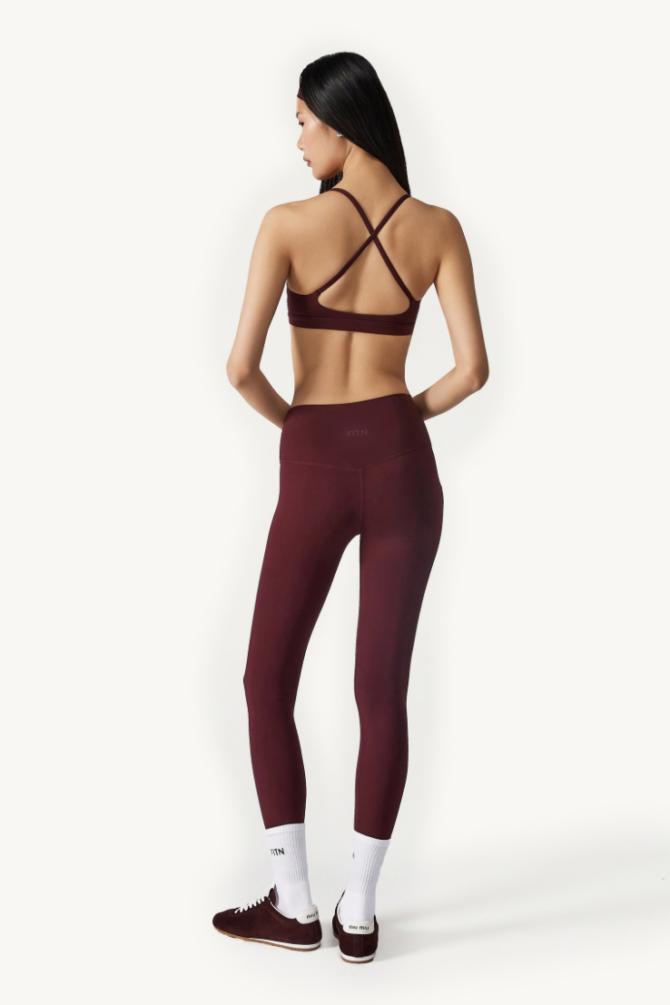 Cross back bra Purple red