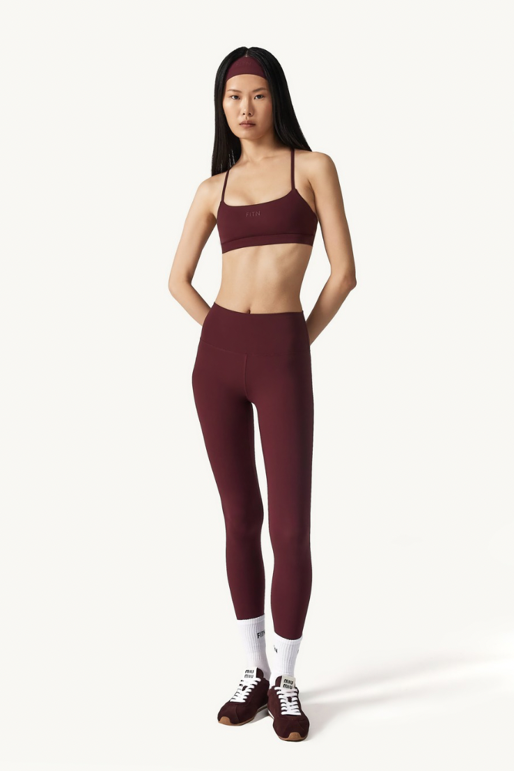 Cross back bra Purple red