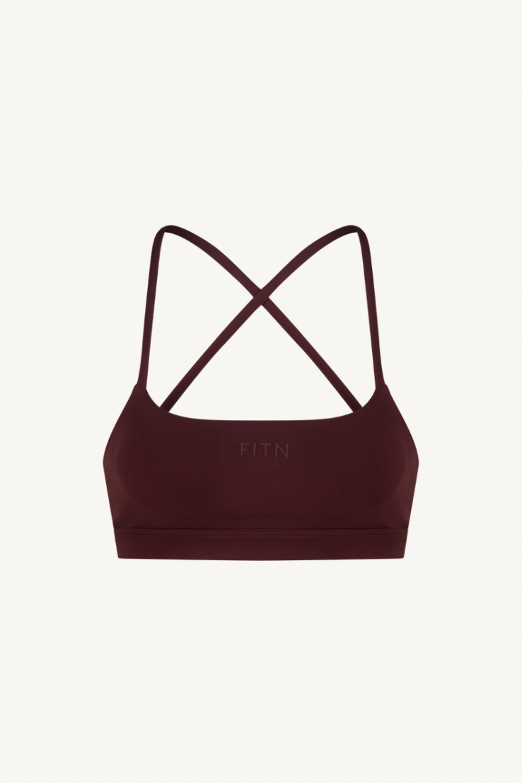Cross back bra Purple red