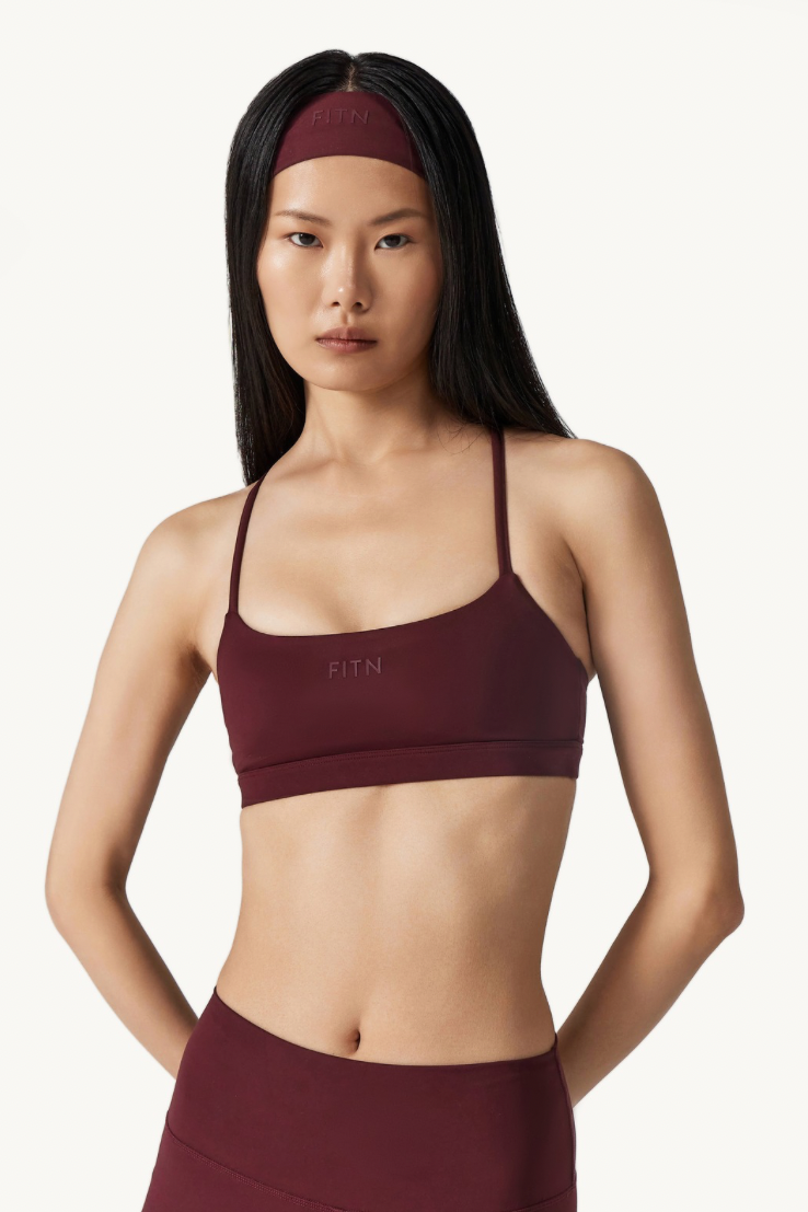 Cross back bra Purple red
